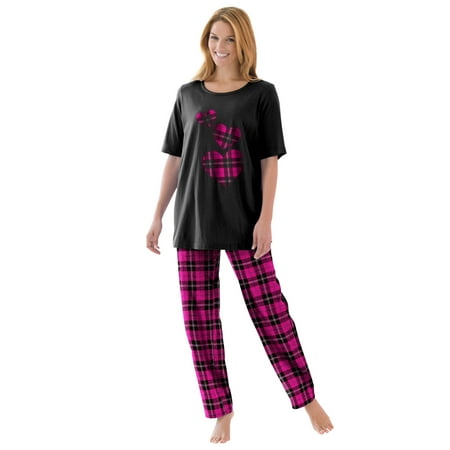 

Dreams & Co. Women s Plus Size Graphic Tee Pj Set Pajamas