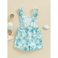thumbnail image 4 of Bagilaanoe Toddler Baby Girl Jumpsuit Shorts Sleeveless Floral Print Romper Overalls 6M 12M 18M 2T 3T 4T 5T 6T Kids Short Pants Summer Clothes, 4 of 7