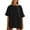 Black, variant on Breezora Oversized Cotton Tee for Women Soft Breathable Short Sleeve Crewneck Tshirt Trendy Relaxed Fit Summer Essential Top L Size Beige