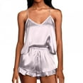 thumbnail image 2 of Patlollav Womens Casual Print Colorblock Frill Hem Set Housewear Sexy Suspender Vest Suit, 2 of 6