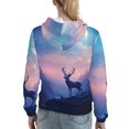 thumbnail image 7 of Salouo Night Sky Elk Pattern Hoodie Sweatshirts for Women, Autumn Pullover Hoodie Workout Sweat Women's Long Sleeve Preppy Sweatshirts-Medium, 7 of 7