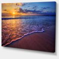 thumbnail image 2 of Sunset over Blue Seashore - Seashore Photo Canvas Art Print, 2 of 4