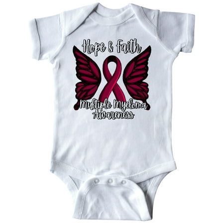 

Inktastic Multiple Myeloma Cancer Awareness Hope & Faith with Butterfly Ribbon Gift Baby Boy or Baby Girl Bodysuit