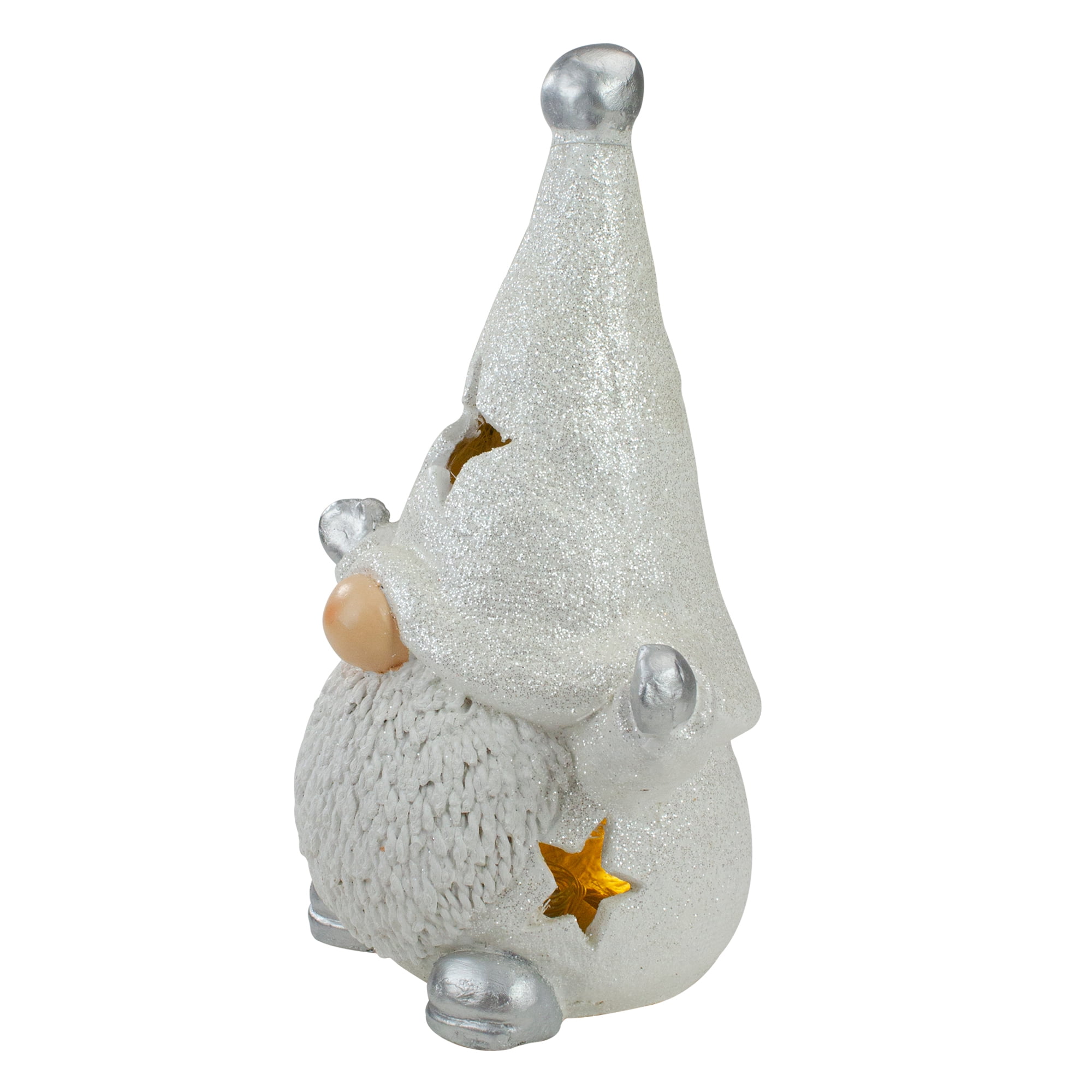 Northlight LED Lighted Gnome Christmas Decoration - 17" - White and Gray