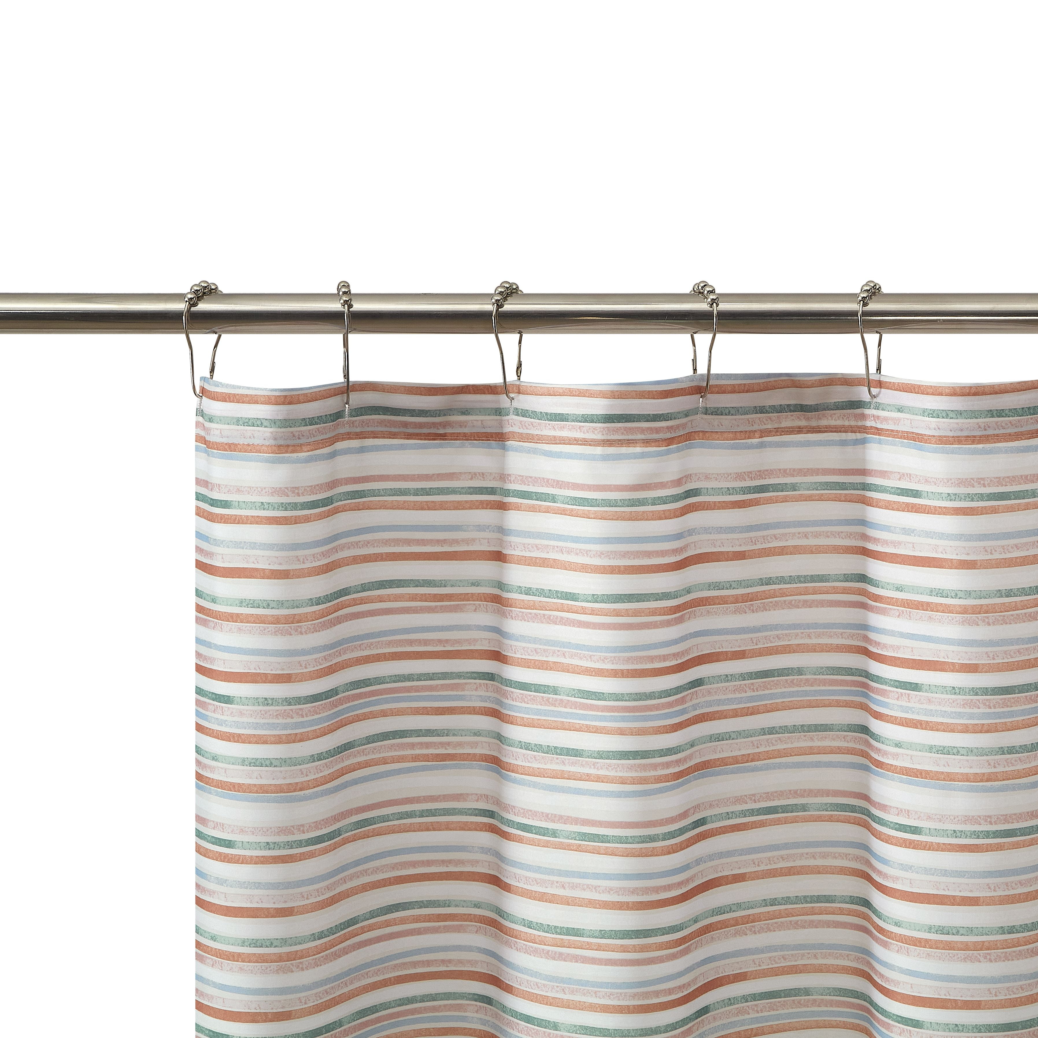 Mainstays 13-Piece Stripe Fabric Shower Set, Multicolor Brown