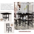thumbnail image 4 of 5-Piece Wooden Counter Height Dining Set with Padded Chairs and Storage Shelving, Espresso, 4 of 10