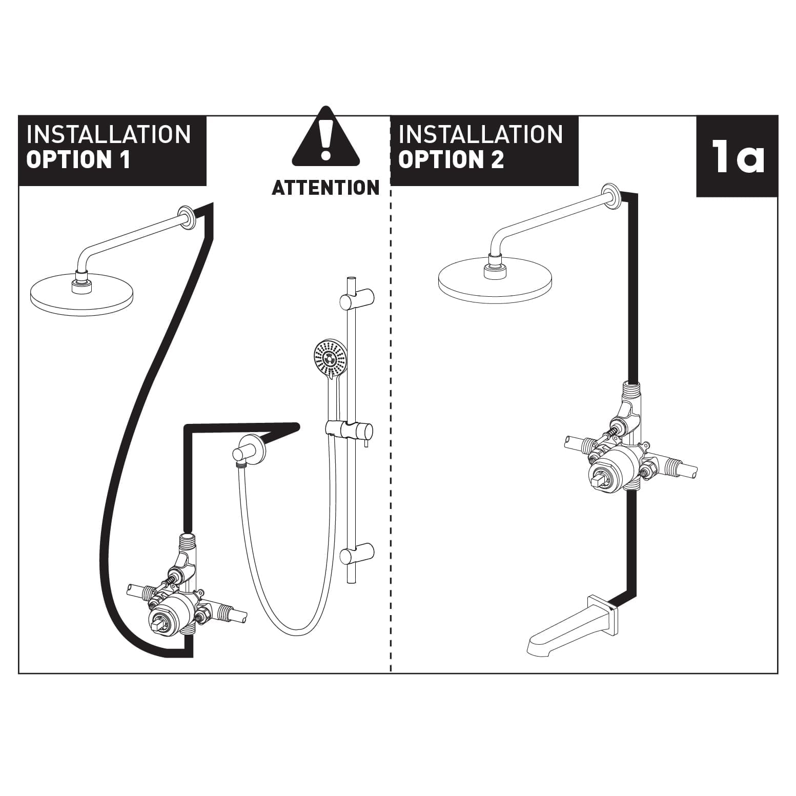 Belanger KIT-QUA130CCP06 Rain Pressure Balanced Square Shower System from Ceiling