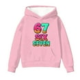 thumbnail image 2 of Kids Hoodies Sweatshirts 6 7 Six Seven Letter Hoodies Sweatshirts Comfortable Boys Graphic Print Hooded Sweatshirt Pullover Jacket With Pocket For Outdoor Activities Pink 160(12-13 Years), 2 of 8