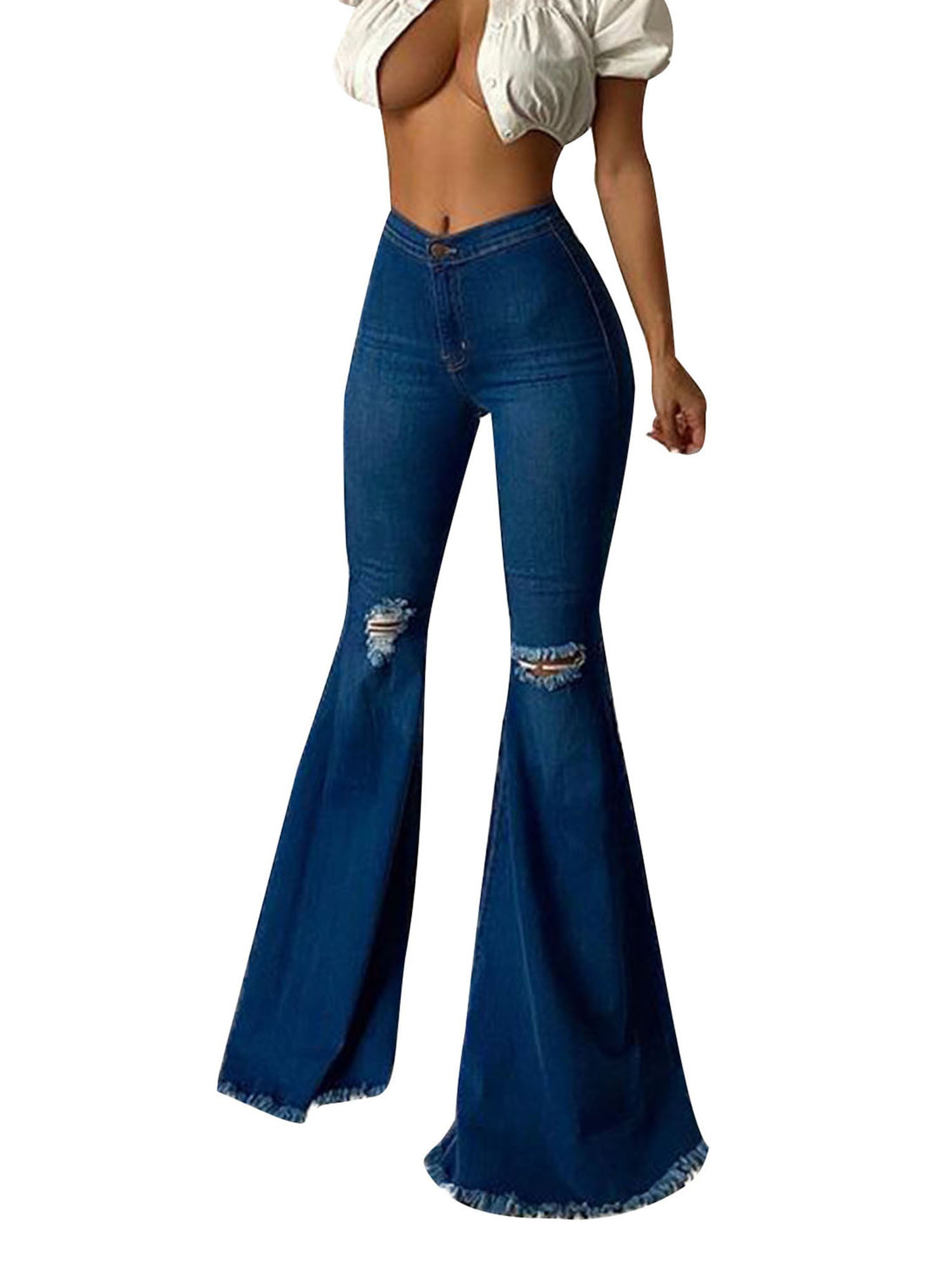 Women casual denim bodycon jeans suspender trousers skinny pants