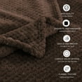 thumbnail image 6 of PiccoCasa Bed Blanket Mesh Soft Plush Fleece Blanket Twin 59"x78", Coffee Color, 6 of 7