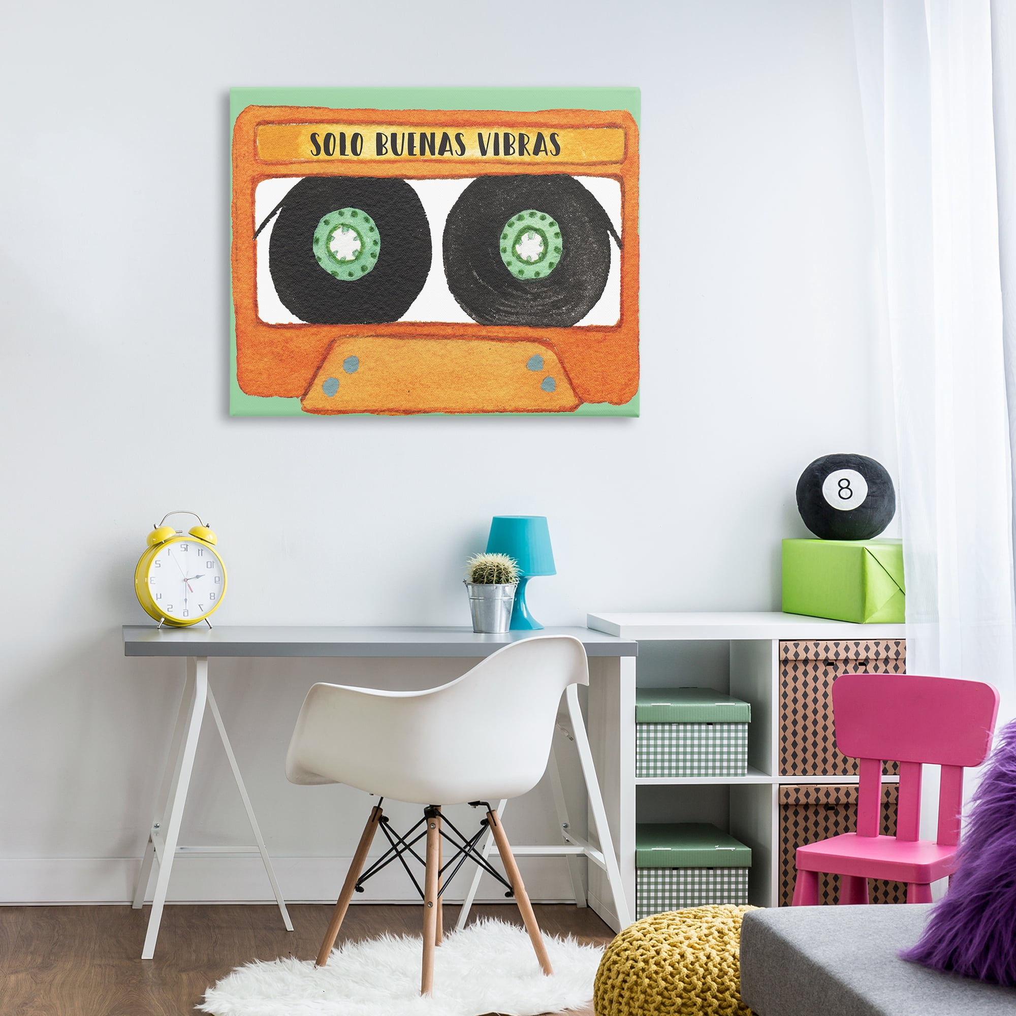 Stupell Industries Solo Buenas Vibras Casete Music Painting Wrapped Canvas Art Print Wall Art, 40 x 30