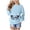 Blue, variant on Yuhangmm Halloween Sweatshirts for Women Fashionable Casual Halloween Printed Hooded Zipper Sweatshirt for Women with Seasonal Graphic Black L