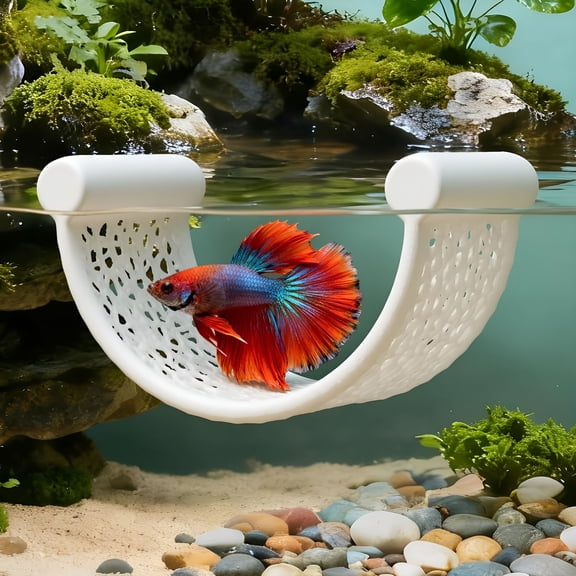 XIBUFE Floating Betta Hammock,Betta Fish Hammock,Floating Rest Platform for Small Aquariums,Nano Tanks,Shrimp,Corydoras,Betta Fish Tank Accessories,Fish Tank Decor