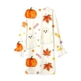 thumbnail image 5 of Pajamas for Girls Loose Halloween Graphic Print Crew Neck Long Sleeve Ruffle Nightgown Pjs for Girls Size 3-4 Y, 5 of 5
