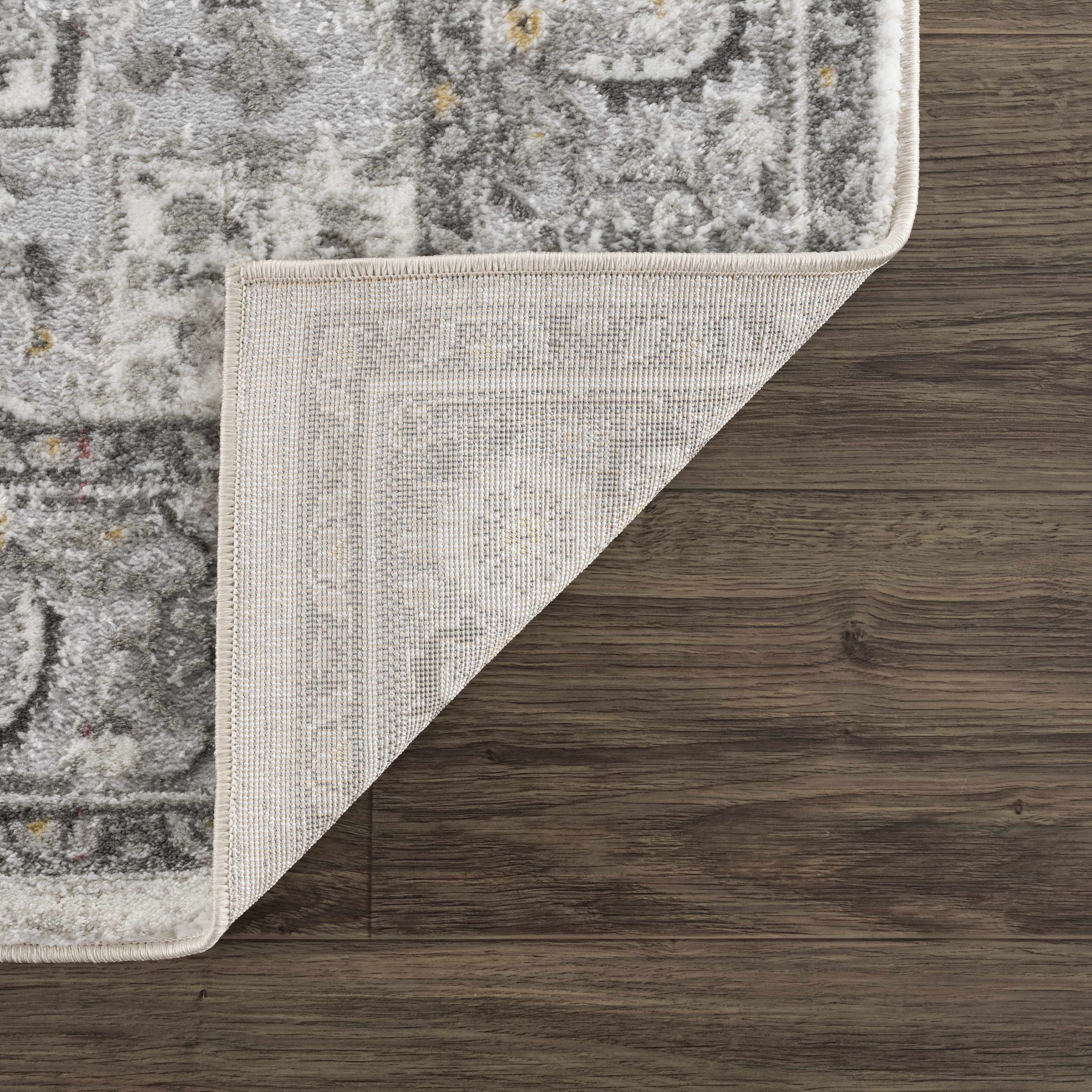 Hauteloom Liverpool Traditional Medallion Bedroom Living Room Area Rug - Oriental Carpet - Vintage Bohemian Farmhouse - Brown, Grey - 6'7" x 9'
