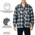 thumbnail image 3 of Alpine Swiss Mens Josh Fleece-Lined Flannel Jacket Heavyweight Snap Button Plaid Shirt Shacket Warm Winter Outerwear BLGY MED, 3 of 7
