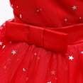 thumbnail image 5 of 8T Big Girls Wedding Princess Dress Party Dress 9T Big Girls Sling Off-The-Shoulder Solid Color Ruffled Tulle Layer Party Formal Dress Red, 5 of 7