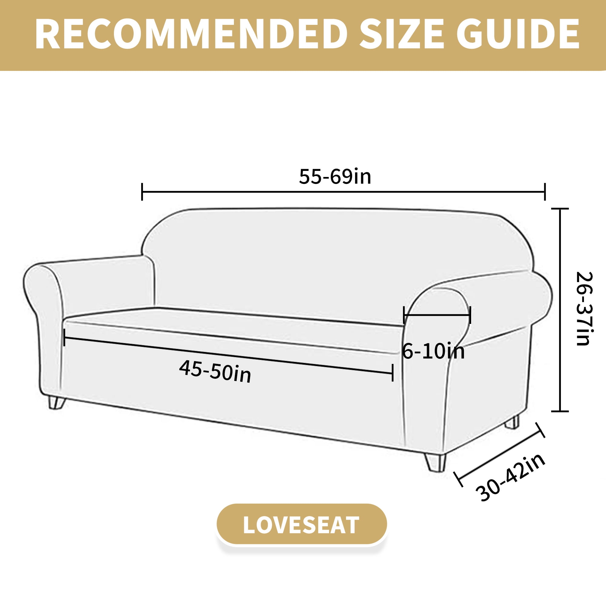JIATER 1-Piece Sofa Cover Stretch Couch Cover Washable Sofa Slipcover Furniture Protector for Loveseat Sofa,Dark Gray