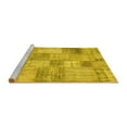 thumbnail image 2 of Ahgly Company Machine Washable Indoor Square Patchwork Yellow Transitional Area Rugs, 4' Square, 2 of 4