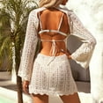 thumbnail image 7 of Huowey Women Swimwears Summer Knitwear Hollowed Out Fashionable Beach Bikini Swimsuit Blouse Mini Dress Beach Dress Overclothes Summer Beachwear Honeymoon Cruise Trendy Wear, 7 of 7
