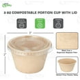 thumbnail image 3 of EcoQuality 3oz Compostable Portion Cups with Lids Condiment Souffle Bagasse Cups with Lid - Sugarcane, Biodegradable Perfect For Sauces, Samples, Condiments, Slime, Jello Shot, Food Storage (1000), 3 of 7