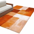 thumbnail image 6 of Burnt Orange Geometric Area Rug 4x6 Washable Rug Non Slip Watercolor Ombre Modern Abstract Art Large Area Rug Indoor Floor Carpet for Entryway Bedroom Kitchen Living Room Home Office Dining Room, 6 of 8