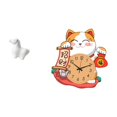 thumbnail image 4 of Reloj De Pared Con Figura De Gato Y Caballo De Porcelana, Escultura Decorativa De Animal, Adorno De Mesa, Reloj Colgante Silencioso Para Sala De Estar, Oficina, Dormitorio, Cocina, Armario, 4 of 6