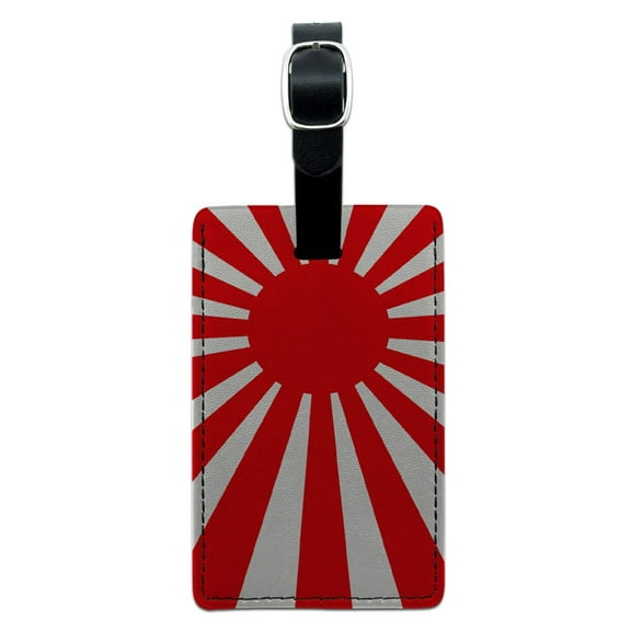 Graphics and More Japan Flag Rising Sun Rectangle Leather Luggage ID Tag
