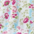 thumbnail image 7 of Paris Hilton Luxe Plush Oversized 60" x 70" Reversible Floral Stripe Blue Throw Blanket, for Adults and Teens, 7 of 7