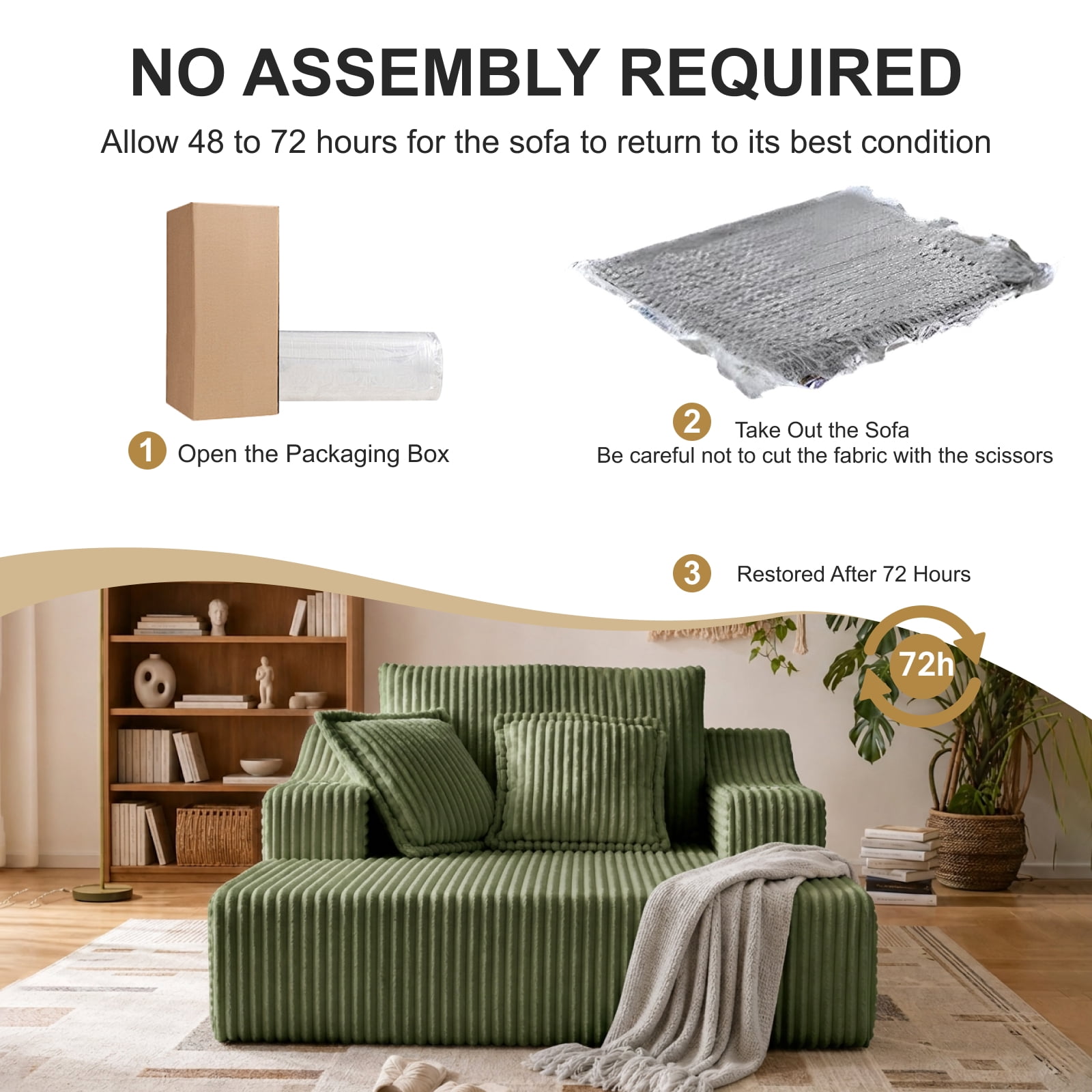 47" Wide Oversized Single Chaise Lounge Chair, 67'' Sleeper Sofa Bed with Cup Holders & 3 Pillows
