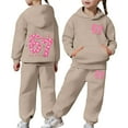 thumbnail image 5 of KKBOTIVE Girls Casual Tracksuit 67 Print Hoodie and Jogger 2 Piece Outfit Set for Kids Fashion Sweatsuit Daily School Clothes ( Khaki Size: 10-11 Years ), 5 of 9
