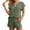Army Green, variant on 2 Piece Sets for Women Purple Romper Short Sleeve V-neck Button with Pocket Outfits Drawstring Tracksuit Summer Sports Running Clothes Mint Green S
