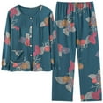 thumbnail image 1 of REDHOTYPE Pyjama Floral Fantaisie Mode Femme Printemps Automne Maman Manches Longues Coton Col Rond Ensemble Maison Grande Taille Automne, 1 of 2