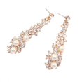 thumbnail image 1 of Long Earring Crystal Rhinestone Pearl Dangle Earrings Jewel Long Earring Pearl Dangle For Women, 1 of 4