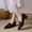 #0290-Brown, variant on Trendy Women's Metal Embellished Pointed Heels with Moderate Block Heel, Slip-On Dress Pumps with Padded Footbed, Non-Slip Rubber Sole Comfortable Walking Shoes for Daily Formal Outfits Gift