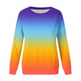 thumbnail image 4 of pbnbp Fall Sweater for Women 2023 Trendy Ombre Tie Dye Long Sleeve Pullover Casual Loose Fit Color Thin Crewneck Sweatshirts, 4 of 5
