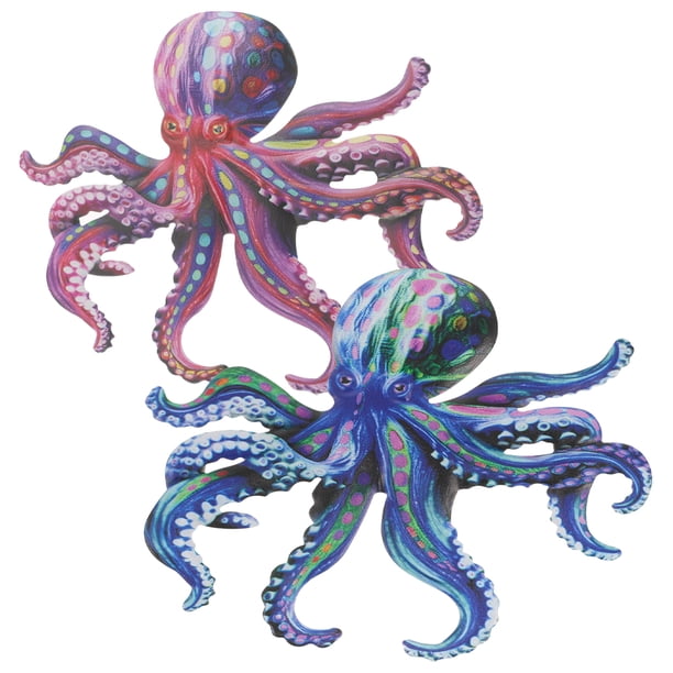 2 piezas de decoración con forma de pulpo para exteriores e interiores. Arte de pared artesanal. Decoración de pared con forma de pulpo.