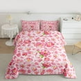 thumbnail image 2 of jejeloiu Kawaii Daisy Bedding Comforter Set,Cartoon Peach Blossom Twin Comforter Sets,Pink Flower Floral Bedding Set For Girls Teens,Microfiber Bedroom Decor Reversible,2pcs, 2 of 8