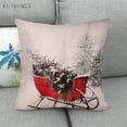 thumbnail image 3 of BadPiggies Set of 3 Christmas Throw Pillow Cases Cushion Covers, Vintage Red Truck Soft Cotton Linen For Home Xmas Party New Year Decorations, 3 of 9