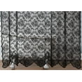 thumbnail image 4 of WARM HOME DESIGNS Luxury Lace Shower Curtain with Attached Valance and Elegant Tassels. MSH Black 84, 4 of 5