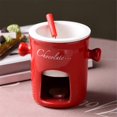 thumbnail image 3 of Fondue Mug Ceramic Chocolate Melting Fondue Mugs Red, 3 of 5