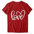 thumbnail image 2 of Ailaofu Womens Love Shirt Casual Loose Short Sleeve Letter Heart Graphic Tee Summer Tops, 2 of 7