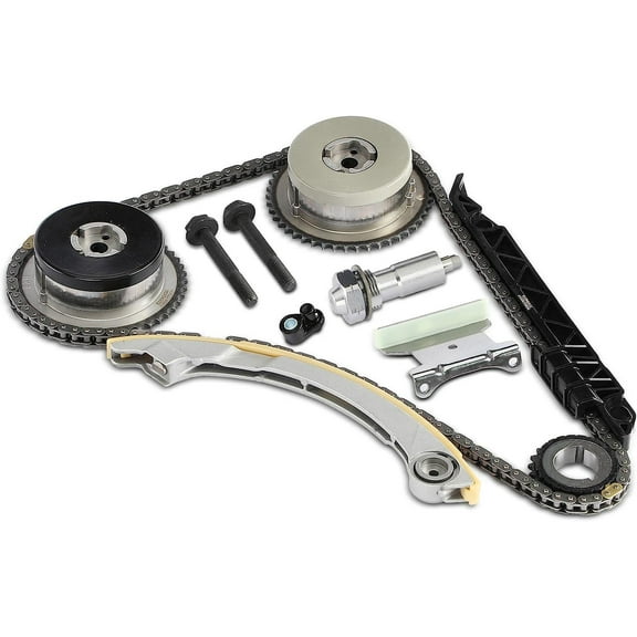 A-Premium Engine Timing Chain Kit W/Damper & Guide & VVT Sprocket [fit DOHC, 4Cyl 2.2 2.4L] Compatible with Chevy & GMC & Pontiac & Buick & Saab & Saturn, fits HHR, Equinox, Regal, 9-5, Sky & More