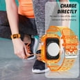 thumbnail image 5 of KOMI Compatible for Clear Apple Watch Band 41mm 40mm 38mm 42mm 44m 45mm 49mm with Case, Women Glitter Bling Sport Strap for iWatch Band Ultra 2/1 Series 9 8 7 6/SE 5 4 3 2 1, Neon Orange, 5 of 7