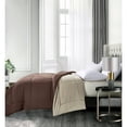 thumbnail image 4 of Blue Ridge Home Fashion Microfiber Two-Tone Reversible Down Alternative All Season Comforter-Hypoallergenic Polyester Fill, Twin, Black - Platinum, 4 of 4