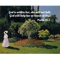 thumbnail image 2 of ArtsyQuotes 31x26 Gold Ornate Wood Framed with Double Matting Museum Art Print Titled - Bible Verse Quote Psalm 46:5, Claude Monet - Jeanne-Marguerite Lecadre in the Garden, 2 of 4