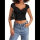 thumbnail image 2 of Camisetas de Mujer, Tops de Verano 2025, Cuello Cuadrado, Corta, Ajustadas, Ropa para Hacer Ejercicio en el Gimnasio. Negro S, 2 of 9