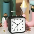 thumbnail image 6 of Small Square Alarm Clock, Vintage Analog Silent Clock with Snooze Alarms, Non Ticking Battery Operated, Light Function, Easy Setting, 6 of 6