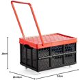 thumbnail image 4 of Foldable Storage Bins with Lids Plastic Collapsible Storage Box Portable Stackable Grocery Books Container Folding Latching Storage Crate with Removable Pulley and Pull Rod (Pink  M), 4 of 4