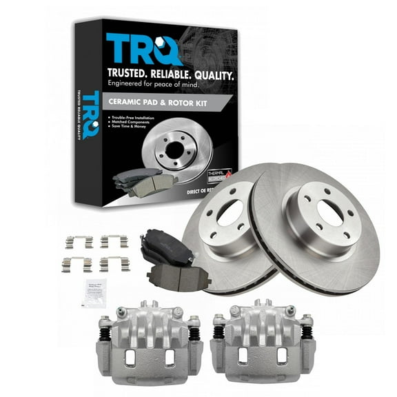 TRQ Front Brake Pad & Rotor Kit Brake Caliper Brake Pads Brake Rotor Ceramic Vented Fits Select 2005-2006 Saab 9-2X 2002-2011 Subaru Impreza 2003-2005 Legacy